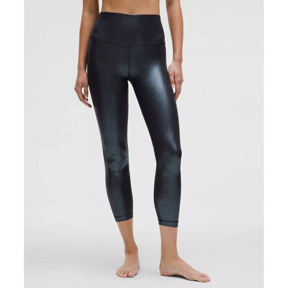 NWT Lululemon Align HR Ribbed 25” Shine C:Radiate Foil Print Black Night size 8 - Picture 4 of 6